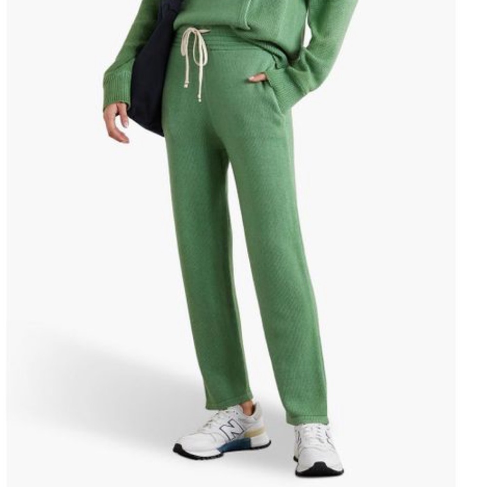 Les Tien Women's Green Cashmere Track Pants